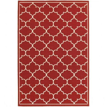 Sphinx By Oriental Weavers Oriental Weavers Meridian 1295R 8 and apos; Round Round - Red/ Ivory-Polypropylene M1295R240RDST
